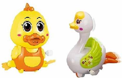 DhyeyCollection Colorful Funny Key Operated Wind Up Jumping Swan & Duck Toy