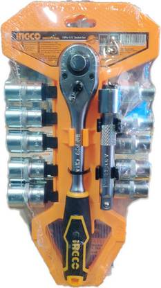 INGCO 1/2" SQ DRIVE 12PCS SOCKET SET WITH RATCHET Socket Set