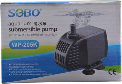 SOBO wp - 205K Aquarium Submersible Pump | Power : 5 Watts | Output : 400 L/H Water Aquarium Pump