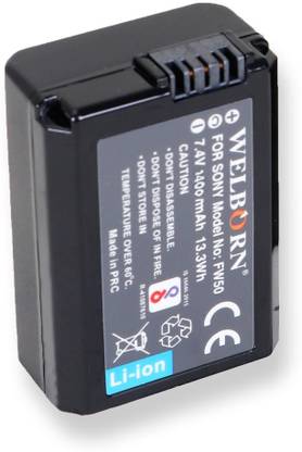WELBORN NP-FW50 Rechargable battery back compatiable with Sony RX10 IV ,RX10 III,RX10 II ,,RX10 ,A6100,A6400,A7R II,A7S II,A7 II ,A6300,A6000,A5100,A6500,A6000,A5100,A5000,A3500,A3000,A55,A37,A35,A33  Battery