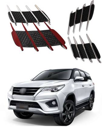 XZRTZ Car Side Airflow Grille, 2X Chrome Car Auto Bonnet Air Intake Flow Side Fender Vent Hood Scoop Cover (Silver + Black) A239 Matte, Glossy, Chrome Toyota Fortuner Side Garnish