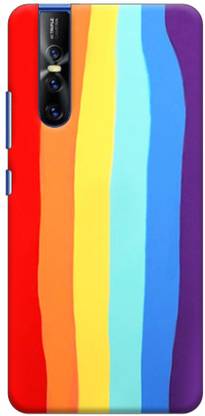 NDCOM Back Cover for VIVO V15 PRO Color Gradient Rainbow Stripes Printed