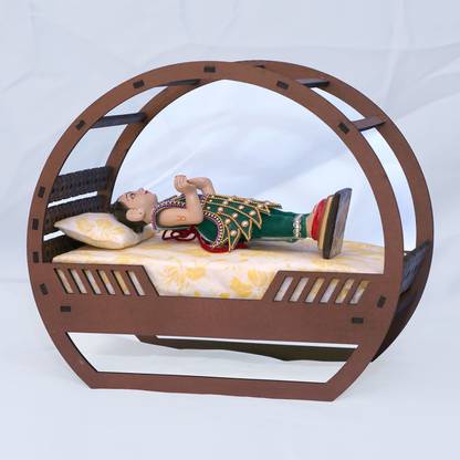 LAVNIK Wooden Hand Craft Readymade Puja Temple Wood God Stand Pooja Room Puja Mandir Engineered Wood Home Temple
