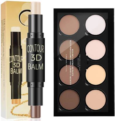 Wiffy 2 IN 1 BB HIGHLIGHT AND 3D CONTOUR BALM STICK .CONTOUR 8 SHADES CONCEALER PALETTE HIGHLIGHTER CONCEALER (MULTI COLOR).