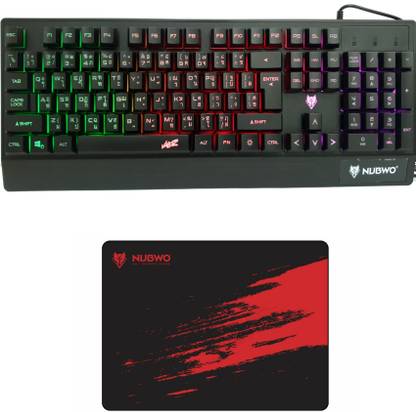NUBWO NK-19 VALOZ GAMING KEYBOARD AND NP-024 MOUSEMAT COMBO Combo Set