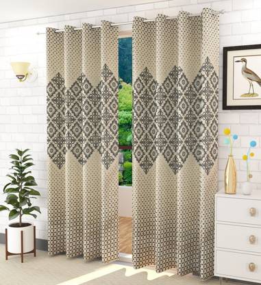 LAfiona 182 cm (6 ft) Jacquard Blackout Shower Curtain (Pack Of 2)