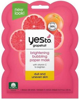 Yes To Grapefruit Vitamin C Glow Boosting Bubbling Paper Face Mask