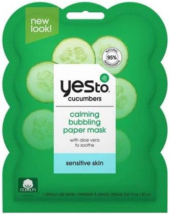 Yes To Cucumbers Calming Bubbling Paper Single Use Face Mask
