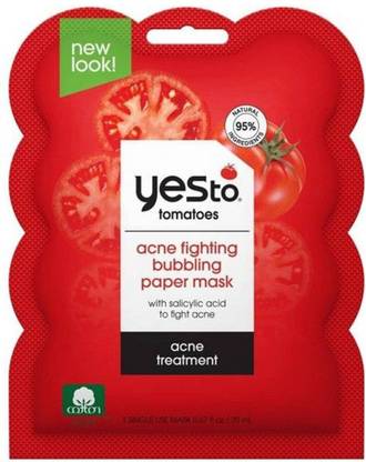 Yes To Tomatoes Acne Fighting Bubbling Face Mask Single Use Facial Treatment