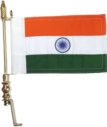 FLASHFULL Indian National Flag For Car Bonnet Rectangle Car Window Flag