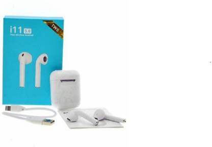 HUGESHOPPERS i11 TWS Wireless Bluetooth Earbuds (White) Bluetooth Gaming
