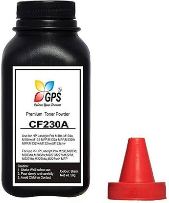 GPS Colour Your Dreams ,M227fdn,M227fdw,M227sdn MFP Pack Of 1 Bottle With Nozzle 50Gms.Each. Black Ink Toner Powder