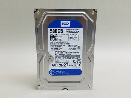 WD Blue 500 GB All in One PC's, Desktop, Network Attached Storage Blue SATA III Internal Hard Disk Drive (HDD) (WD5000AAKX)