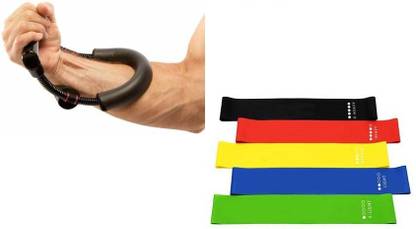 ADONYX Elastic Pullrope Resistance Bands With Wrist Flexor Fitness Accessory Kit Kit