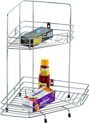 mahavir Eco products Dish Drainer Kitchen Rack Steel K-127 DIAMOND CORNER-SINGLE JUMBO STEEL STAINLESS STEEL SINGLE STAND DIAMOND SHAPE KITCHEN RACK.