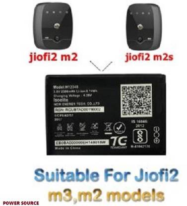 STOCK UP Mobile Battery For  JIO Jio WiFi Dongle M2S Fi 2 / Wireless Router - 4g FI2, M2 hot spot {H12348} ( SUPREME QUALITY )