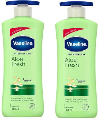 Vaseline Intensive Care Aloe Fresh Body Lotion COMBO 2 [PACK OF 2] 400ML 2*=[800ML]