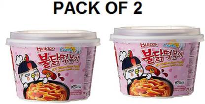 Samyang Hot Chicken- Carbo Flavour , Rice Cakes (2X179 gm ) (Imported) (Combo) (Imported) (Pack of 2) Rice Noodles Non-vegetarian