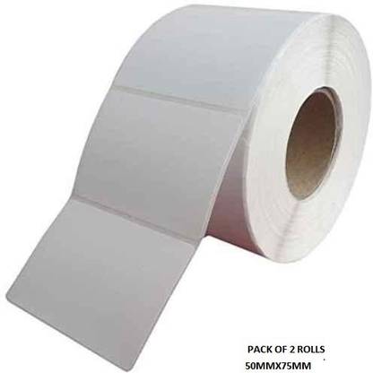 hqms chromo 50mmx75mm 1up 500 Labels PACK OF 2 Self Adhesive Chromo Paper Label