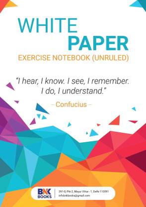 White Paper Soft Cover Exercise Notebook (Unruled) Register Spiral Binding - 300 Pages
