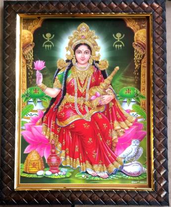 FRAMTASTIC LAKSHMI DEVI WITH OWL Religious Frame