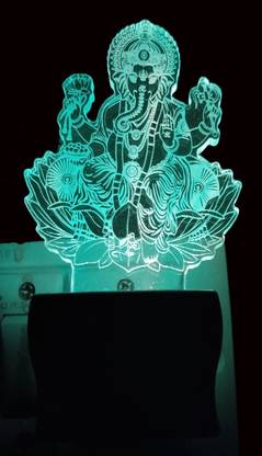 Guptas decore Moonlight ACRYLIC LAKSHMI 3D ILLUSION LED Night Lamp Night Lamp