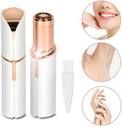 Quick Bazaar Portable Upper Lip Hair Remover with Cleaning Brush and Trimmer 45 min  Runtime 0 Length Settings
