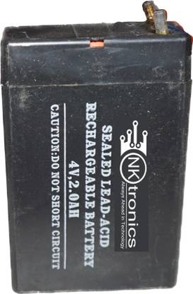 Nktronics 4 volt 2amp lead acid sealed type high perfomance battery  Battery