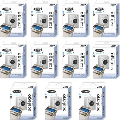 JIMEN SCALEGO Washing machine descaler detergent powder cleaning Sutaible for top load / front load machine diswasher.(pak of 11) pkt 1100 gram. Detergent Powder (le)