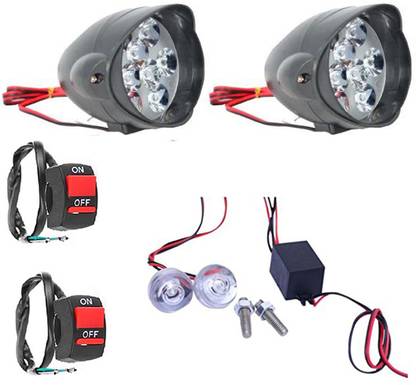 eshopglee Bike 2 Fog Lights 2 on-off Switch With Strobe Light Combo