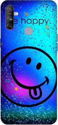 UMPRINT Back Cover for Realme Narzo 20A/RMX3833 Be Happy Emoji Printed Back Cover