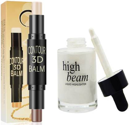 KA-KAIASHA 2 IN 1 BB HIGHLIGHT AND 3D CONTOUR BALM STICK .HIGH BEAM LIQUID SILVER HIGHLIGHTER (SILVER).