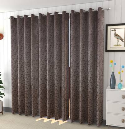 Galaxy Home Decor 214 cm (7 ft) Door Velvet Room Darkening Curtain (Pack Of 3)