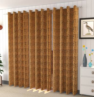 Galaxy Home Decor 214 cm (7 ft) Door Velvet Room Darkening Curtain (Pack Of 3)