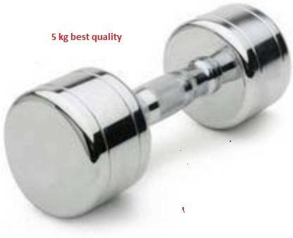HACKERX Premium Quality steel chorme 5kg single dumbells Fixed Weight Dumbbell