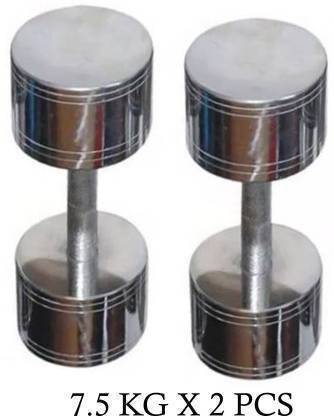 Riddhima Shopee Set of 2 x 7.5 kg Steel Dumbbell Fixed Weight Dumbbell
