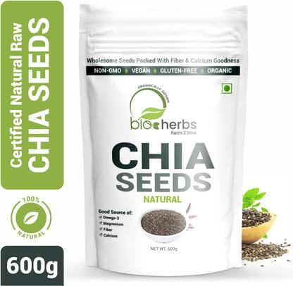 Bioherbs Certified Raw Chia Seeds for Weight Loss With Omega-3 Chia Seeds