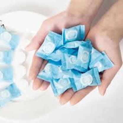 MAXBIN Travel tissue, magic tablet Compressed Coin tissue, Each individual package, clean and hygienic, such as candy size, compact and portable,Fragrance Free, NO PERFUMES, NO PRESERVATIVES, NO ALCOHOL Perfect for Face, Body and all Skin type [PACK OF 50 PCS]