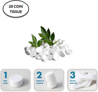 MAXBIN Outdoor Travel Magic Compressed Disposable Towel Tablet Capsules Cloth Wipes Paper Tissue, Magic Tablet Coin Tissues with Mild Fragrance for a Perfect Experience,easy to carry into the water three seconds into a wash, brush with a towel,[PACK OF 20 TISSUES]