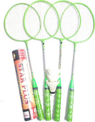 ASTNo1 AST 3 Star Badminton racket and 10 feather shuttlecock with full cover Badminton Kit