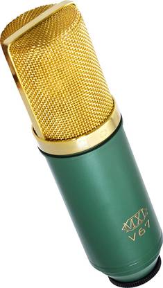 MXL Mics V67G Large Capsule Condenser Microphone, Gold/Green Microphone