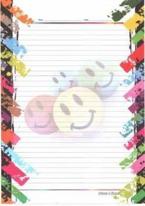 DSR Pack of 100 Sheets One Side Ruled Designer Smile Face 100 gsm A4 paper