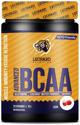 LEOPARD NUTRITION Advanced BCAA With Glutamine Coconut Water Powder Taurine For Gym Bodybuilding BCAA
