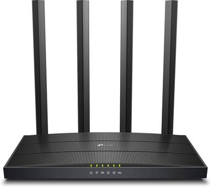 TP-Link Archer C6U Wireless Router 5 GHz, 2.4 GHz 1200 Mbps Wifi Speed Dual Band External Antenna Ethernet (Cable Broadband)