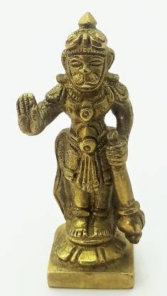 A & S VENTURES Brass Hanuman Ji | Hanuman Murti Brass | Hanuman Idol for Home | Hanuman Murti Pital | Hanuman Murti Small | Lord Hanuman Ji Murti Small (Size 2.8 Inch Approx) Decorative Showpiece  -  8 cm