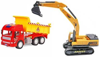 Quasar 360 Degree JCB Toy Loader JCB Toy and Dumper 6 wheeler truck dump truck dumper truck JCB TOYS Vehicles Truck toys Construction set JCB Truck Toy for kids 3+ Years Old Boys and Girls
