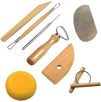 IKIS 8pcs Pottery Sculpting Tool Clay Modeling Tool Set Ceramic Clay Sculpting Tools / Pottery Tools