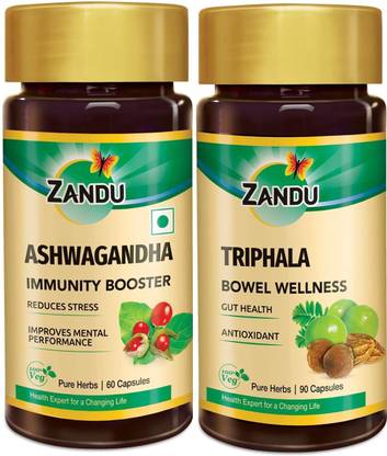 ZANDU Ashwagandha and Triphala (Pack of 2)