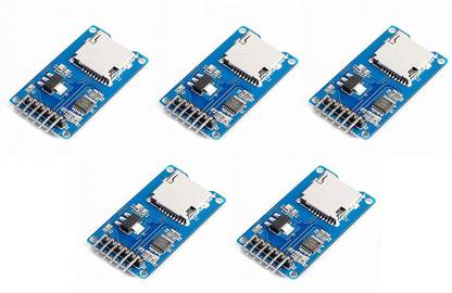 Scriptronics Micro SD Card Module Storage Board 6 pin TF Card Memory Adapter Reader Module SPI Interface Compatible with Arduino (Pack of 5) Electronic Components Electronic Hobby Kit