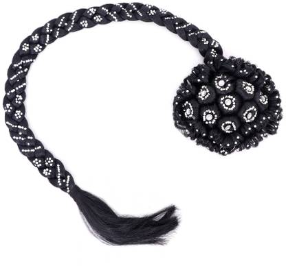 NAVMAV Artificial Long Juda Choti Bun Decoration Accessory Set  Extension Hair Extension